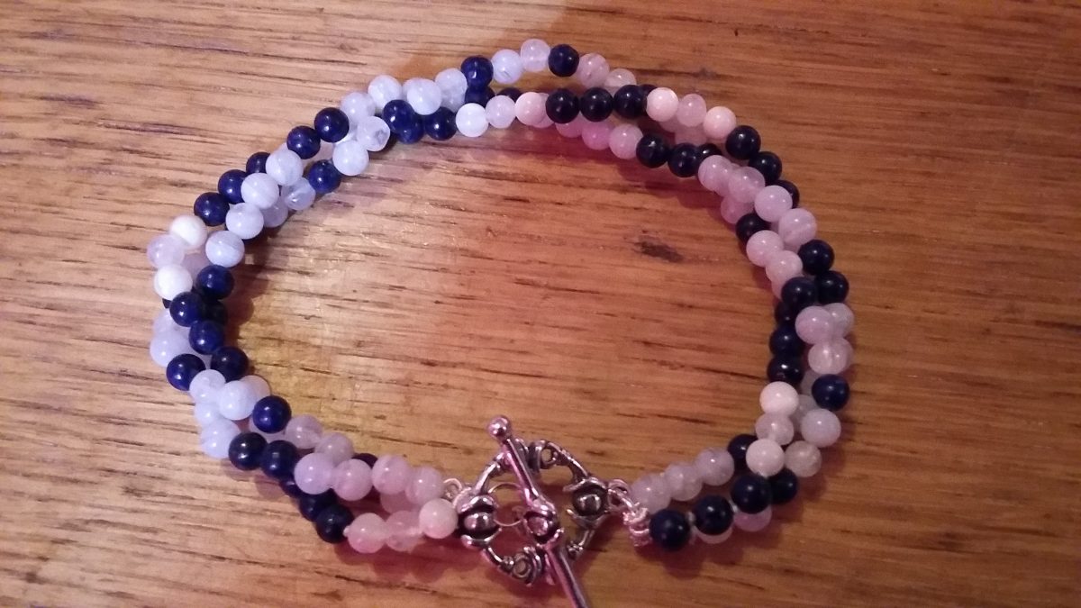 Lapis, Blue Lace Agate, Moonstone And Mother Of Pearl Piece