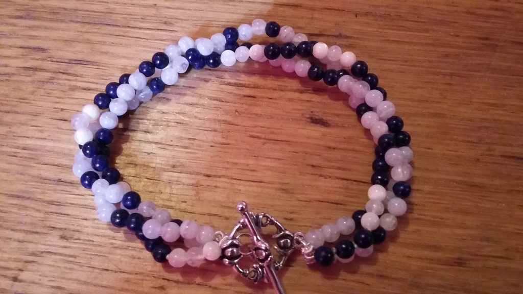 Lapis, Blue Lace Agate, Moonstone And Mother Of Pearl Piece