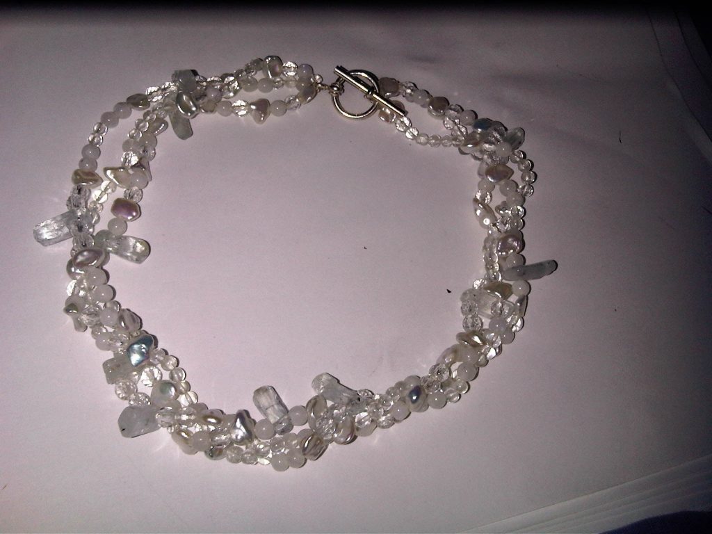 Aqua Moonstone and Crystal