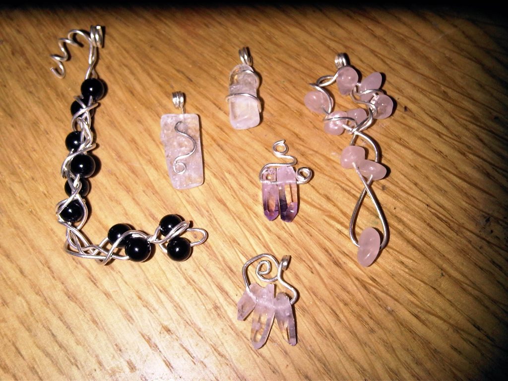 Silver, Onyx, Rose Quartz and Amethyst Jewellery